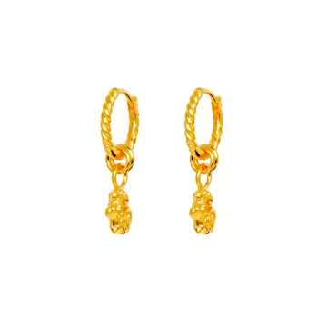 IX Studios Øreringe til Herre, Dame udført i 925 Sterling Sølv i en flot Guld farve