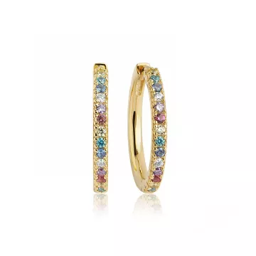 Sif Jakobs Øreringe til Dame udført i 925 Sterling Sølv i en flot Guld, Multi farve