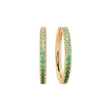 Sif Jakobs Øreringe til Dame udført i 925 Sterling Sølv, Guld i en flot Guld, Grøn farve