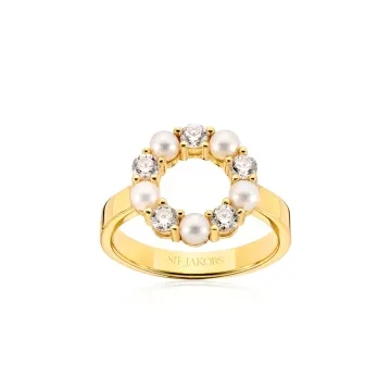 Sif Jakobs Ring til Dame udført i 925 Sterling Sølv i en flot Guld, Hvid farve