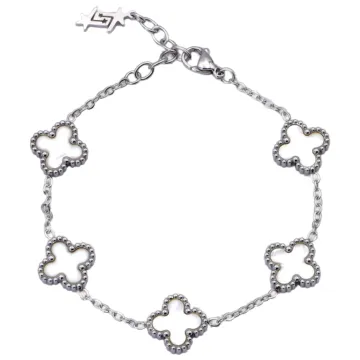 SKØR Armbånd til Herre, Dame udført i Rustfrit stål i en flot Sølv, Hvid farve