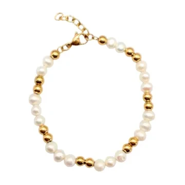 SKØR Armbånd til Herre, Dame udført i  i en flot Guld, Hvid farve