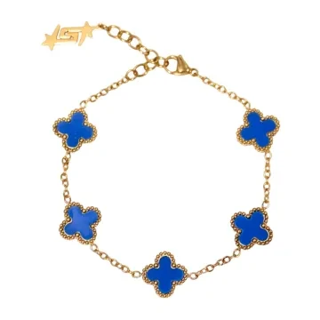 SKØR Armbånd til Herre, Dame udført i Rustfrit stål i en flot Blå, Guld farve