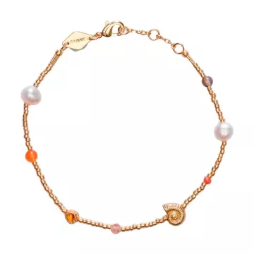 ANNI LU Armbånd til Dame udført i Messing i en flot Guld, Orange farve