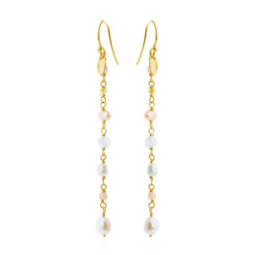 Susanne Friis Bjørner Øreringe til Dame udført i 925 Sterling Sølv i en flot Guld, Multi farve