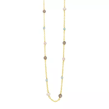 Susanne Friis Bjørner Halskæde til Dame udført i 925 Sterling Sølv i en flot Guld, Multi farve