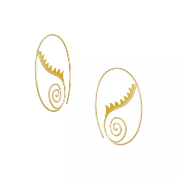 Dulong Øreringe til Dame udført i Guld i en flot Guld farve