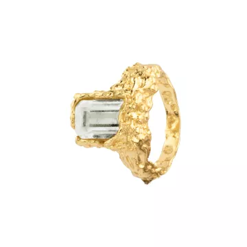 House of Vincent Ring til Dame udført i 925 Sterling Sølv i en flot Grøn, Guld farve