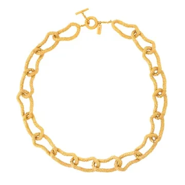 House of Vincent Halskæde til Dame udført i Messing, Genbrugsmateriale i en flot Guld farve