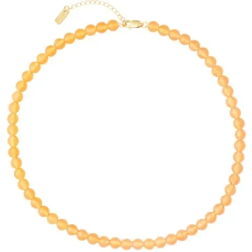 House of Vincent Halskæde til Dame udført i 925 Sterling Sølv i en flot Guld, Orange farve