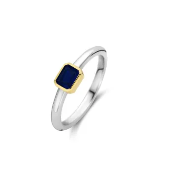 Ti Sento Ring til Dame udført i 925 Sterling Sølv i en flot Blå, Sølv farve