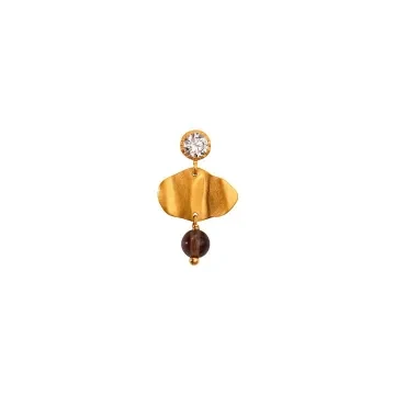 STINE A Jewelry Ørering Single til Dame udført i 925 Sterling Sølv i en flot Brun, Guld farve