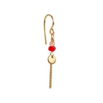 STINE A Jewelry Ørering Single til Dame udført i 925 Sterling Sølv i en flot Guld, Multi farve