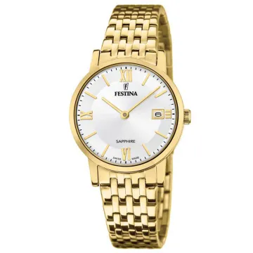 Festina Swiss Made Slim 20021/1 ur til Dame med St&aring;l urskive p&aring; 29 mm i diameter og L&aelig;nke urrem i Gold