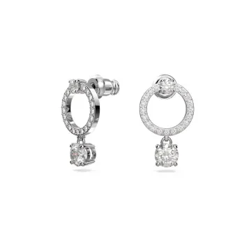 Swarovski Øreringe til Dame udført i Rustfrit stål, Sten i en flot Sølv farve