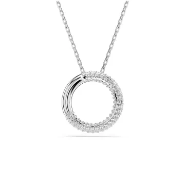 Swarovski Halskæde til Dame udført i Rustfrit stål i en flot Sølv farve