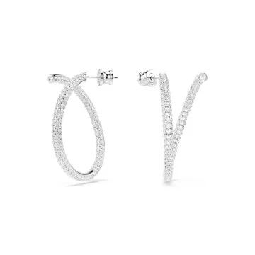 Swarovski Øreringe til Dame udført i Rustfrit stål i en flot Sølv farve
