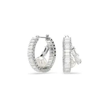 Swarovski Øreringe til Dame udført i Rustfrit stål, Sten i en flot Hvid farve