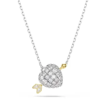 Swarovski Halskæde til Dame udført i Rustfrit stål i en flot Sølv farve
