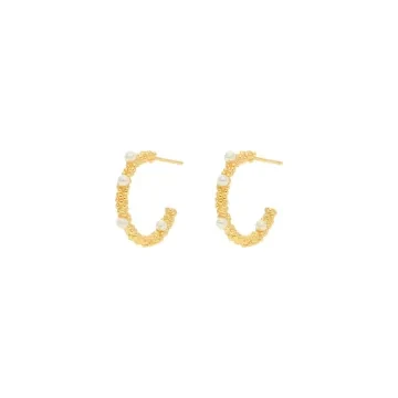 Nuni Copenhagen Øreringe til Dame udført i 925 Sterling Sølv, Guld i en flot Guld farve