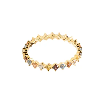 PDPAOLA Ring til Dame udført i 925 Sterling Sølv i en flot Guld, Multi farve