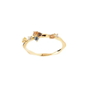 PDPAOLA Ring til Dame udført i 925 Sterling Sølv i en flot Guld, Multi farve