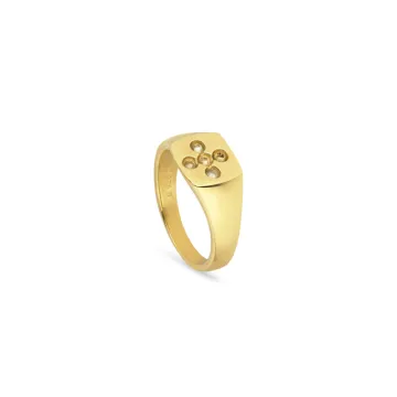 Jane Kønig Ring til Dame udført i 925 Sterling Sølv i en flot Guld farve