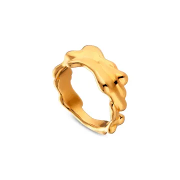 Jane Kønig Ring til Dame udført i 925 Sterling Sølv i en flot Guld farve