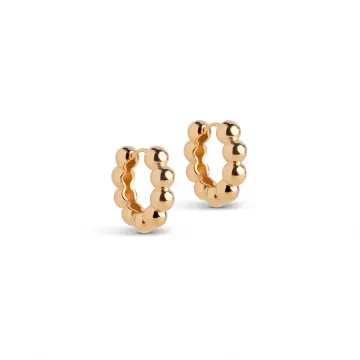Enamel Øreringe til Dame udført i 925 Sterling Sølv, Guld i en flot Guld farve