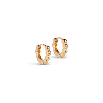 Enamel Øreringe til Dame udført i 925 Sterling Sølv, Guld i en flot Guld farve