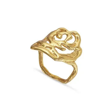 Jane Kønig Ring til Dame udført i 925 Sterling Sølv i en flot Guld farve