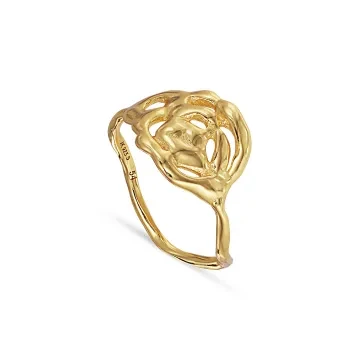Jane Kønig Ring til Dame udført i 925 Sterling Sølv i en flot Guld farve