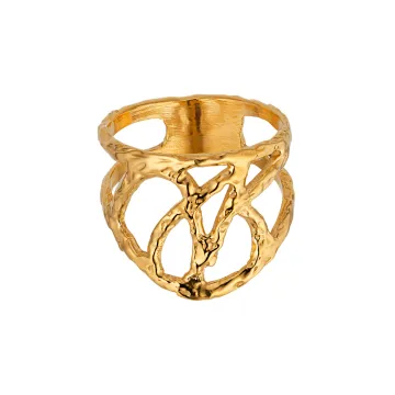 Jane Kønig Ring til Dame udført i 925 Sterling Sølv i en flot Guld farve