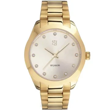 Sif Jakobs Joelle Watch SJ-W1042-CZ-YG ur til Dame med Guld urskive p&aring; 32 mm i diameter og L&aelig;nke urrem i Gold