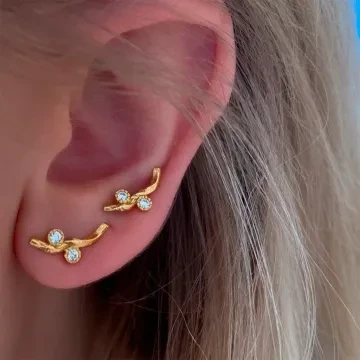 STINE A Jewelry Ørering Single til Dame udført i 925 Sterling Sølv i en flot Guld farve