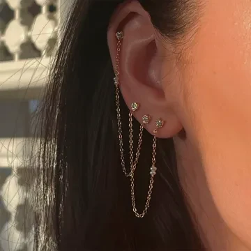 STINE A Jewelry Ørering Single til Dame udført i 925 Sterling Sølv i en flot Guld farve
