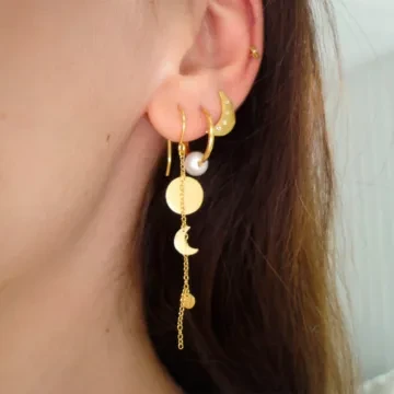 STINE A Jewelry Ørering Single til Dame udført i 925 Sterling Sølv i en flot Guld farve