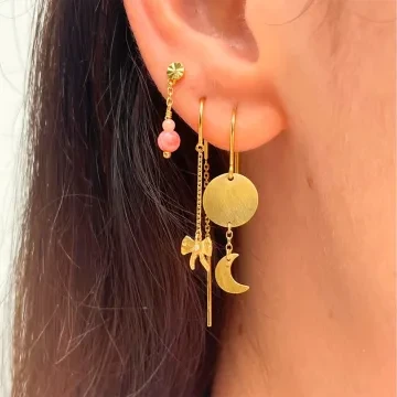 STINE A Jewelry Ørering Single til Dame udført i 925 Sterling Sølv i en flot Guld, Lyserød farve