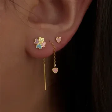 STINE A Jewelry Ørering Single til Dame udført i 925 Sterling Sølv, Guld i en flot Guld, Multi farve