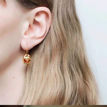 Hasla Øreringe til Dame udført i 925 Sterling Sølv i en flot Guld farve