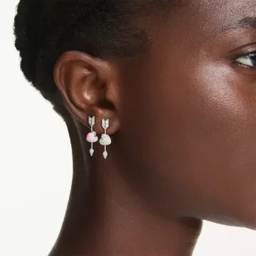 Swarovski Øreringe til Dame udført i Rustfrit stål i en flot Sølv farve