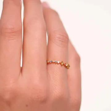 PDPAOLA Ring til Dame udført i 925 Sterling Sølv i en flot Guld, Multi farve