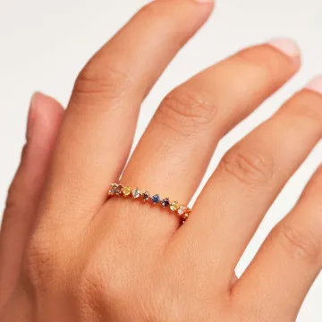 PDPAOLA Ring til Dame udført i 925 Sterling Sølv i en flot Guld, Multi farve
