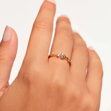 PDPAOLA Ring til Dame udført i 925 Sterling Sølv i en flot Guld, Multi farve