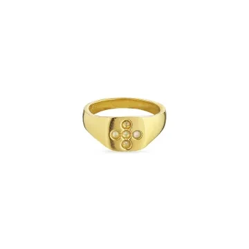 Jane Kønig Ring til Dame udført i 925 Sterling Sølv i en flot Guld farve
