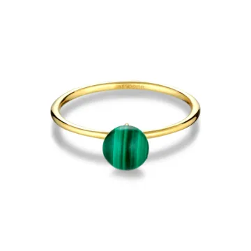 Jane Kønig Ring til Dame udført i 925 Sterling Sølv i en flot Guld, Grøn farve