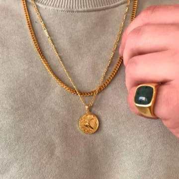 IX Studios Ring til Herre, Dame udf&oslash;rt i 925 Sterling S&oslash;lv i en flot Guld farve