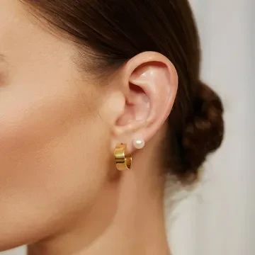 Ania Haie Øreringe til Dame udført i 925 Sterling Sølv i en flot Guld farve