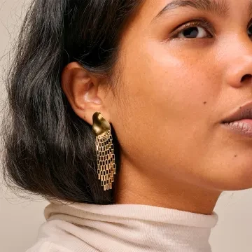Enamel Øreringe til Dame udført i 925 Sterling Sølv i en flot Guld farve