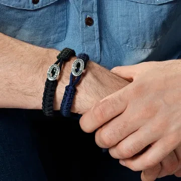 From Soldier To Soldier Armbånd til Herre udført i 925 Sterling Sølv, Nylon i en flot Sølv farve